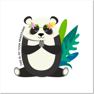 This is my yoga headstand | Panda Doing Yoga Posters and Art